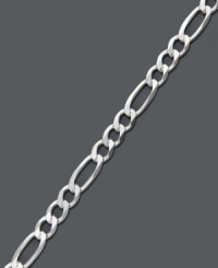 Highlight your tanned legs in this shining anklet by Giani Bernini. Perfect for summer-time style, this sterling silver anklet features a Figaro link chain. Approximate length: 10 inches.