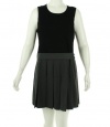 DKNY Sleeveless Pleated Skirt Dress Heather Charcoal XL