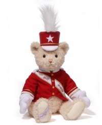 Follow his lead. This friendly teddy bear marches right out of the Macy's Thanksgiving Day Parade and into your arms in his official red, white and gold bandleader getup.