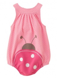 First Impressions Baby Sunsuit, Ladybug Sun Dress, Pink / White, Size: 6-9 months