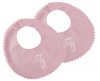 Princess Linens Garden Pique Bib, 2-pack - Baby Pink with White Rick Rack Trim-Z