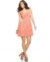 Neon yellow accents punch up this otherwise sweet Bar III floral-printed dress -- perfect for a summer day-date!