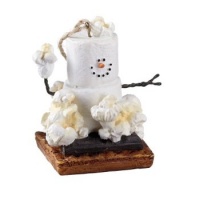 3 Decorative S'mores Popcorn Snowman Christmas Ornament