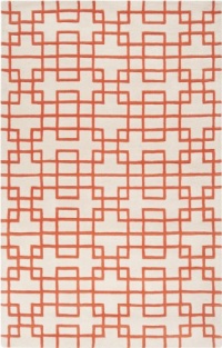 5' x 8' Rectangular Surya Area Rug G5073-58 Poppy Red/Ivory Color Hand Tufted in India Goa Collection