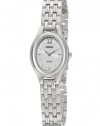 Seiko Women's SUP005 Solar Silver Oval Dial Watch