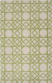 8' x 11' Rectangular Surya Area Rug G5087-811 Peridot/Ivory Color Hand Tufted in India Goa Collection