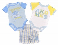 Akademiks Newborn Boys Light Blue & Fair Yellow 3Pc Short Set