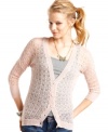 Give your jeans and tee uniform a soft touch with this pointelle-knit cardi from Pink Rose -- a versatile layer for virtually any day!