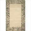 Liora Manne Seville Zebra Border Hand Tufted Rug, 8-Feet Round, Neutral