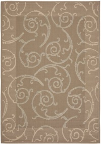 Area Rug 6x9 Rectangle Transitional Dark Beig - Beige Color - Safavieh Courtyard Rug from RugPal