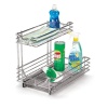 Household Essentials Undersink Sliding Organizer, Chrome, 12-Inch