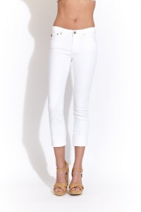 AG Adriano Goldschmied Premier Cuff Crop Jeans in White