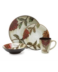 Crafted of versatile stoneware, the Kendall dinnerware set remains fresh as a daisy as you heat, eat and clean up after every meal. Modern coupe shapes bloom in beautiful earth tones with a bright, shiny glaze. From Gourmet Basics from Mikasa.