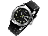 Armani Sport Collection Rubber Strap Black Dial Men's watch #AR5871