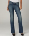 For classic denim style in a flattering fit, check out this look from Calvin Klein Jeans! In a medium wash with a bootcut leg, these jeans pair perfectly with tees and sweaters alike!