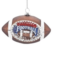 Kurt Adler 5-Inch Glass Concave Reflector Football Ornament