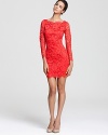 Make an impact upon entry and exit in this lacy Madison Marcus dress, cut with an alluring, deep v back.