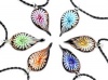 Murano 3D Flower Leaf Glass Pendant Necklace 6PCS Mix Color Set