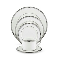 Crafted of Lenox fine bone china accented with 24 karat gold and precious platinum. Dishwasher-safe.