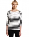 French Connection Women's Scott Stripe Top, White, Large