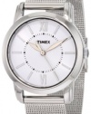 Timex Women's T2N679 Elevated Classics Dress Uptown Chic White Dial Mesh Bracelet Watch