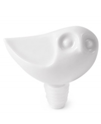 Cuter than a cork, the Owl bottle stopper from Jonathan Adler keeps leftover wine fresh and looking fabulous. A fun gift crafted of high-fired porcelain with a glossy white finish.