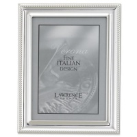 Lawrence Frames Silver Plated 8 by 10 Metal Picture Frame with Rope Border