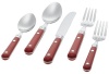 Ginkgo Le Prix 20-Piece Stainless Steel Flatware Set, Milano Red, Service for 4