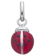 Considered a sign of good luck and something to keep your heart light, this sterling silver Ladybird charm with red and black enamel accents makes a colorful addition to your collection.