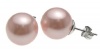 Sterling Silver Pink Pearl Stud Earrings 11.5-12mm