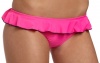 Sofia by ViX Women's Solid Ruffle Bikini Bottom,Fuchsia Neon,Medium