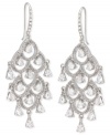 Reach for the glamour. Carolee's chandelier earrings are crafted from silver-tone mixed metal with glass crystals and stones providing a lustrous touch. Approximate drop: 2-1/8 inches.