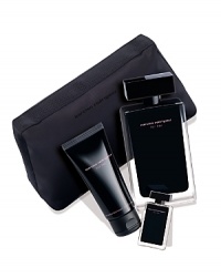 Narciso rodriguez offers the utlimate sophisticated Mother's Day four-piece gift set featuring the 3.3 oz. eau de toilette along with a miniature, a new hand cream formula and a black couture pouch - all for the price of the spray!