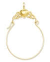 Keep all your favorite charms in place. This polished charm holder features a polished heart design in 14k gold. Chain not included. Approximate length: 1-3/10 inches. Approximate width: 9/10 inch.