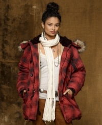 Channeling a trip into the wild, Denim & Supply Ralph Lauren's heritage down plaid snorkel coat will always be a well-worn favorite and gets a luxe update with faux-fur trim.