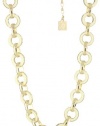 Anne Klein Union Square Gold-Tone Ivory Enamel Link Necklace