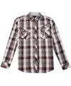 Worn solo or over your favorite tee for a layered look, this No Retreat plaid will keep you cozy company all season.