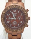 Geneva Quartz Chronograph Look Ladies Brown Runway