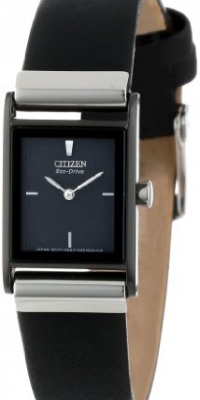 Citizen Women's EW9215-01E Eco-Drive Stainless Steel Black Leather Strap Watch