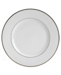 Pure refinement simply stated, the Mikasa Cameo Platinum dinnerware and dishes collection is shear elegance in classic form. Dazzling white china is delicately embellished with platinum band detailing. The understated style of these dinner plates work as well with other patterns as it does with the coordinating collection.