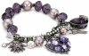 Betsey Johnson Iconic Celestial Crystal Heart Multi-Charm Half Stretch Bracelet