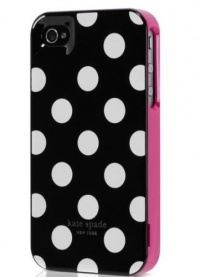 Contour Design Kate Spade White Polka Dot Black Iphone 4 Case + FAST SHIPPING