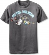 Metal Mulisha Boys 8-20 Crash N Burn Tee, Charcoal, Small