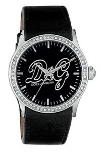 D&G Dolce & Gabbana Women's DW0267 Popular Black Dial D&G Stone Logo Watch