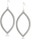 NINE WEST VINTAGE AMERICA Shape Up Worn Silver-Tone Textured Marquise Drop Earrings