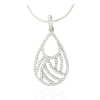 Ryssa925 Micropave Series - Sterling Silver & Sworovski Cubic Zirconia Water Drops Pendant (Includes Silver chain)