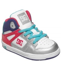 Keep your little one on the go with these cute Rebound sneakers from DC Shoes. Extra features keep toes comfy.