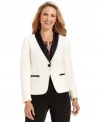 This tuxedo-style blazer from Charter Club adds a marvelous menswear-inspired element to your outfit.