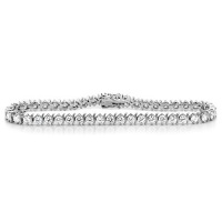 Diamoni Collection 10 Carat Simulated Diamond Round Brilliant 8 Inches Platium Plated Sterling Silver Tennis Bracelet