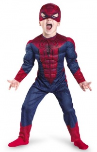 Disguise Costumes The Amazing Spider-man Movie Muscle Costume, Red/Blue, Medium 3T-4T